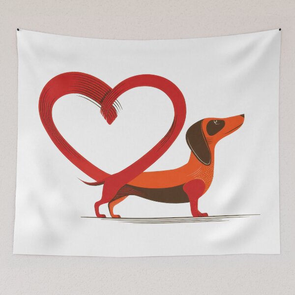 Item preview, Cute dog shows love with heart shape designed and sold by anytka.