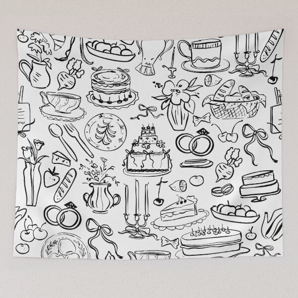 Item preview, hand drawn wedding marriage vegan vegetarian designed and sold by Gossip Rag.