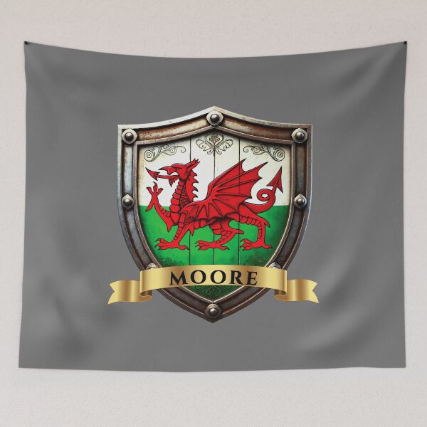 Item preview, Moore Wales National Pride Shield designed and sold by Highlandkings.