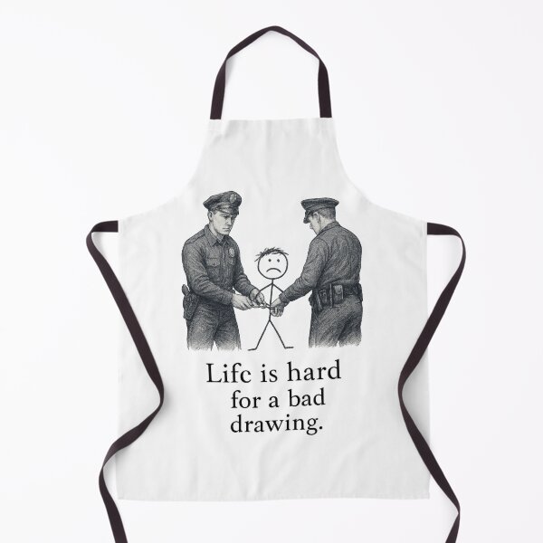 Item preview, “Bad Drawing” Arrested – Highly Detailed Police Illustration with Meta Art Pun – Funny Concept Design designed and sold by Donsean22.
