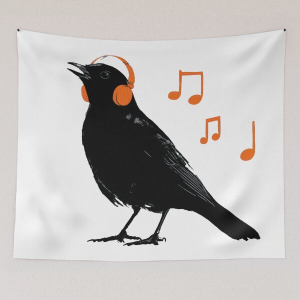 Item preview, Bird jams with headphones designed and sold by anytka.
