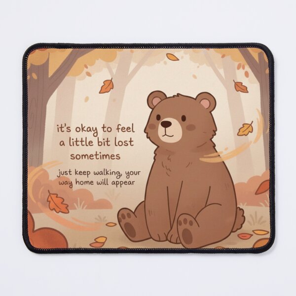 Item preview, Cute Bear – Feeling Lost Reminder, Anxiety Relief, Cozy Autumn Animal Art designed and sold by DreamCasterArt.