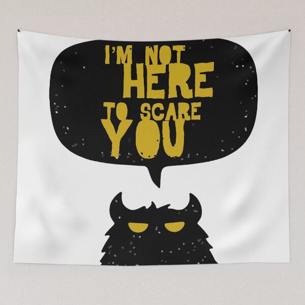 Item preview, I’m Not Here to Scare You – Cute Monster Illustration designed and sold by KiwyStudio.