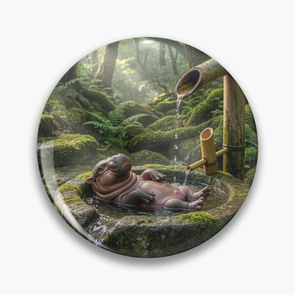 Item preview, Baby Hippo Takes Shishi Odoshi Bath designed and sold by Tridentulus.