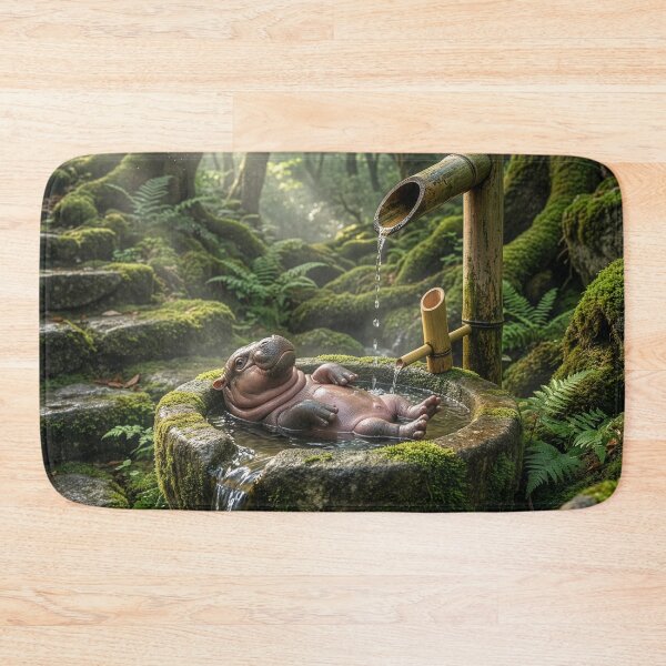 Item preview, Baby Hippo Takes Shishi Odoshi Bath designed and sold by Tridentulus.