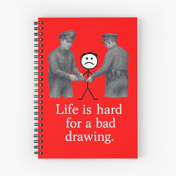 Item preview, “Bad Drawing” Arrested – Highly Detailed Police Illustration with Meta Art Pun – Funny Concept Design designed and sold by Donsean22.