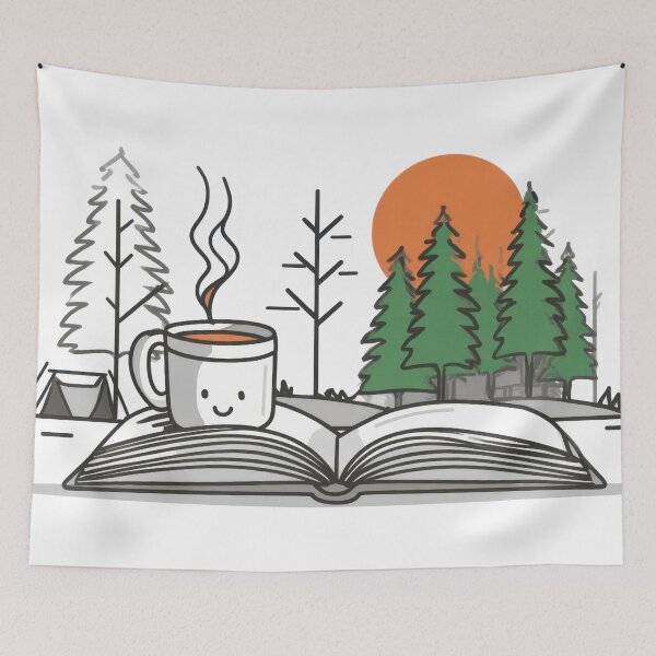 Item preview, Enjoying coffee while reading a book designed and sold by anytka.