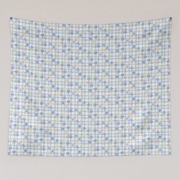 Item preview, Wildflower Plaid -  wildflower - Blue designed and sold by Stephanie Fiona Design.