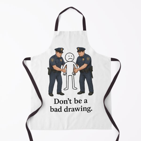 Item preview, “Bad Drawing” Arrested – Highly Detailed Police Illustration with Meta Art Pun – Funny Colourful Concept Design designed and sold by Donsean22.