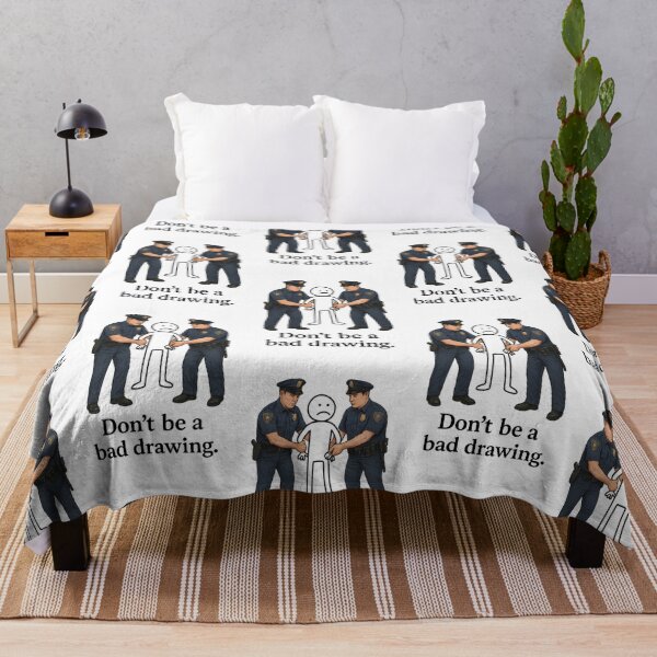 Item preview, “Bad Drawing” Arrested – Highly Detailed Police Illustration with Meta Art Pun – Funny Colourful Concept Design designed and sold by Donsean22.