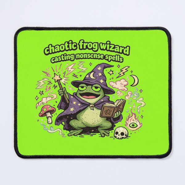 Item preview, Frog wizard in the midst of magical chaos designed and sold by FroggyOnly.