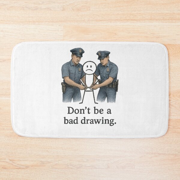 Item preview, “Bad Drawing” Arrested – Highly Detailed Police Illustration with Meta Art Pun – Funny Colorful Pastel Sketch Concept Design designed and sold by Donsean22.