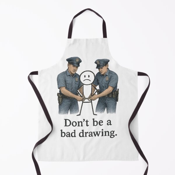 Item preview, “Bad Drawing” Arrested – Highly Detailed Police Illustration with Meta Art Pun – Funny Colorful Pastel Sketch Concept Design designed and sold by Donsean22.