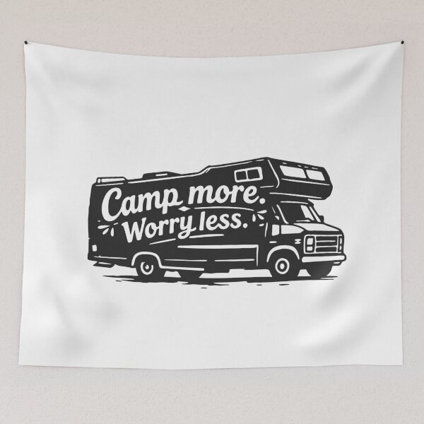 Item preview, Camp More, Worry Less – Vintage Outdoor Series designed and sold by KiwyStudio.