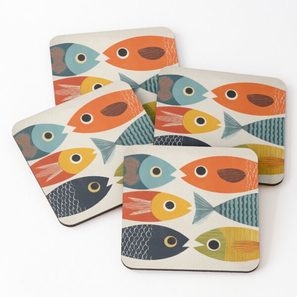 Item preview, Colorful fish swim together in a row designed and sold by anytka.