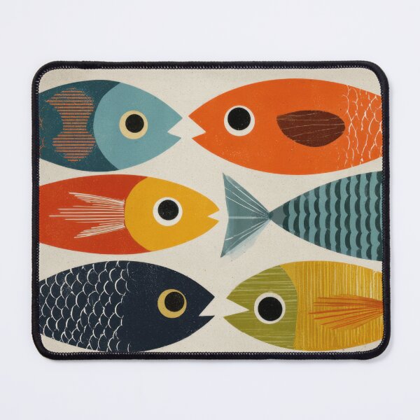Item preview, Colorful fish swim together in a row designed and sold by anytka.