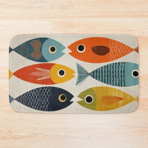 Item preview, Colorful fish swim together in a row designed and sold by anytka.