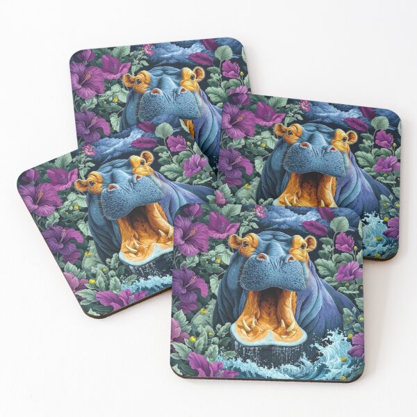 Item preview, Midnight Bloom Hippo designed and sold by velvetskyco.