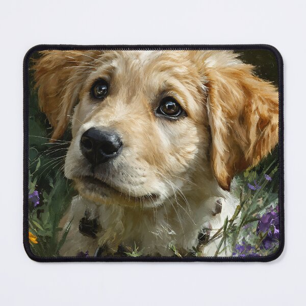 Item preview, Adorable Golden Retriever Puppy in Wildflower Meadow – Realistic Portrait designed and sold by EK-World.