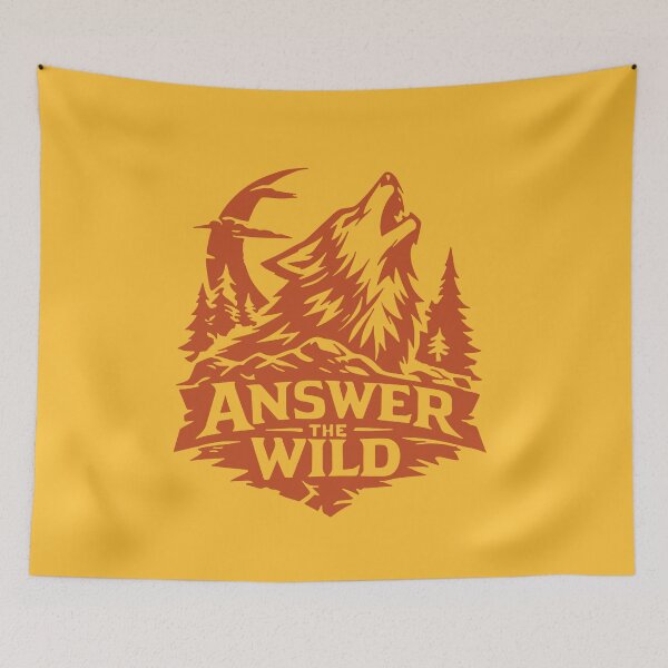 Item preview, Answer the Wild – Howling Wolf Minimalist Poster designed and sold by KiwyStudio.