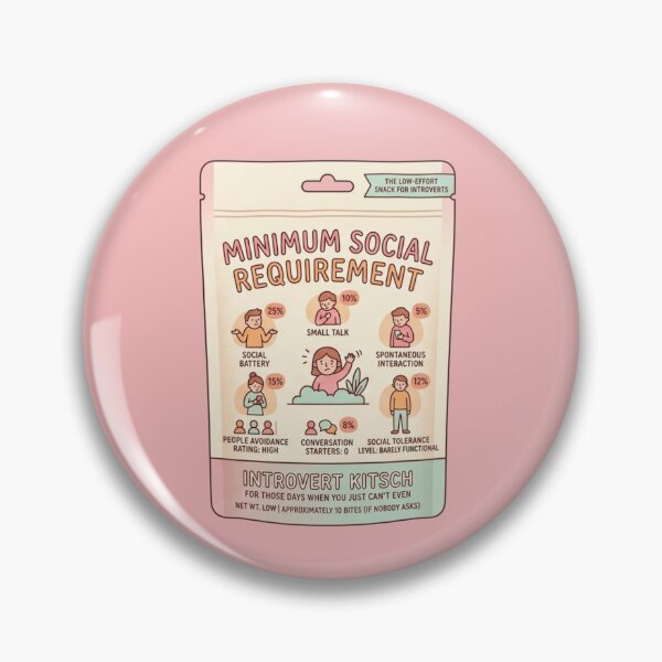 Item preview, Minimum Social Requirement Introvert Funny Low Energy Design designed and sold by Quiet Mode Studio.