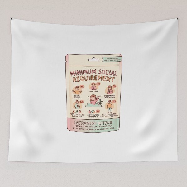 Item preview, Minimum Social Requirement Introvert Funny Low Energy Design designed and sold by Quiet Mode Studio.