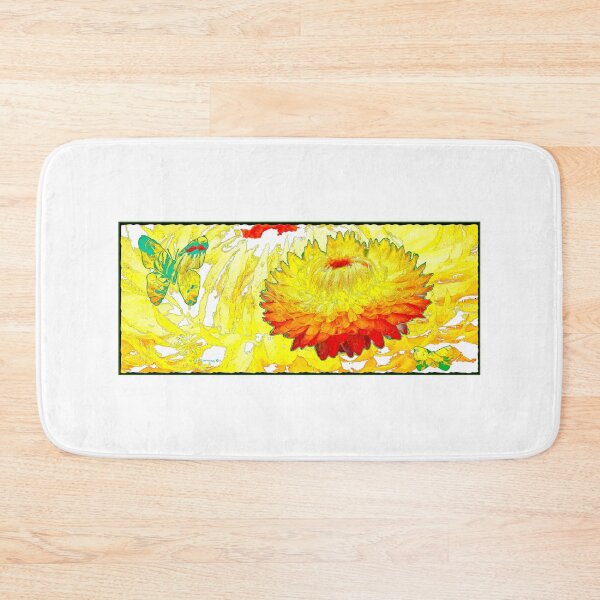 Item preview, Strawflower and Butterfly Abstract, Digital Illustration designed and sold by AMacGPhilly.
