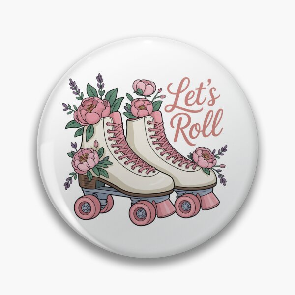 Item preview, Let’s Roll Flower Skate Retro Roller Skating Floral Design designed and sold by Nzgiftsandmore.