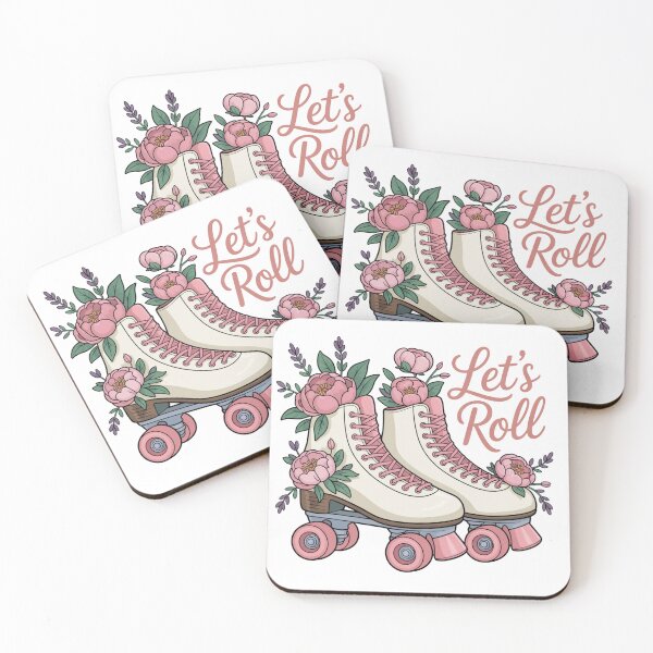 Item preview, Let’s Roll Flower Skate Retro Roller Skating Floral Design designed and sold by Nzgiftsandmore.