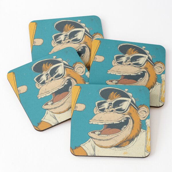 Item preview, Monkey takes selfie with drink designed and sold by anytka.