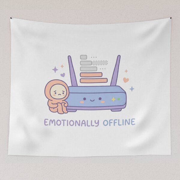 Item preview, Emotionally Offline Introvert Funny Social Battery Design designed and sold by Quiet Mode Studio.