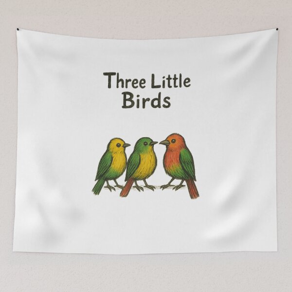 Item preview, Three Little Birds Rasta Art – Colorful Reggae Birds Illustration Inspired by Bob Marley's Three Little Birds – Vibrant Peace & Positivity Design designed and sold by Donsean22.