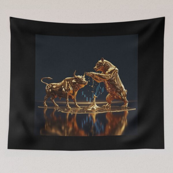 Item preview, The Melting Market - Bull vs Bear designed and sold by THEARTCURATİON .