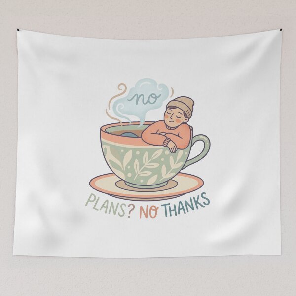 Item preview, Plans No Thanks Introvert Cozy Funny Stay Home Design designed and sold by Quiet Mode Studio.