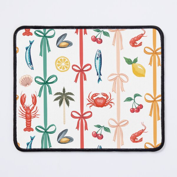 Item preview, Bow, lobster, shrimp, cherry, palm pattern designed and sold by anyuka.