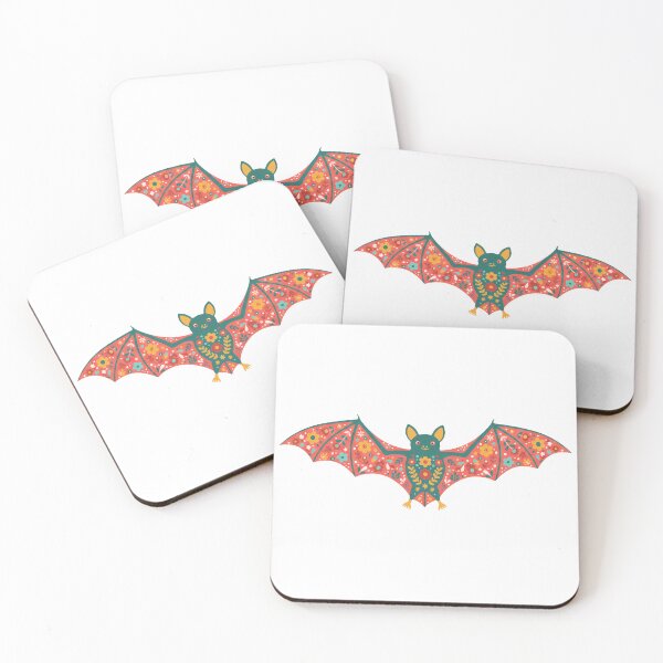 Item preview, Colourful Folk Art Fruit Bat with Wings Extended – Scandinavian Folk Art Fusion by heidiannemorris © designed and sold by FOLK ART FUSION by heidiannemorris.
