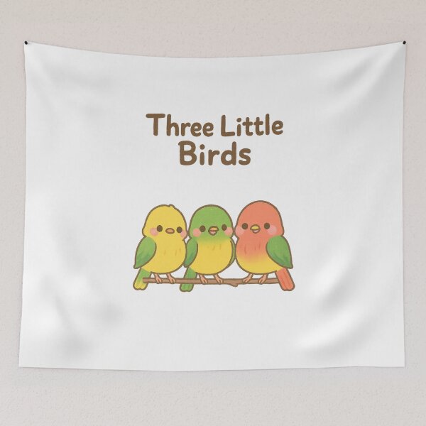 Item preview, Three Little Birds Rasta Art – Cute Colorful Reggae Birds Illustration Inspired by Bob Marley's Three Little Birds – Vibrant Peace & Positivity Kawaii Design designed and sold by Donsean22.