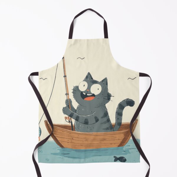 Item preview, Cat enjoys fishing in a small boat designed and sold by anytka.
