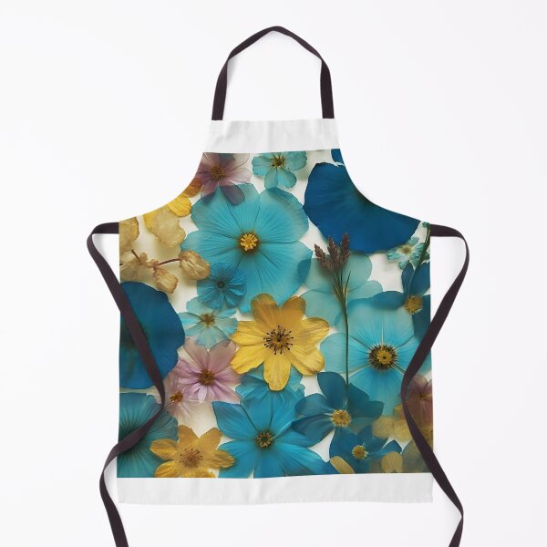 Item preview, Dried Flower Collage – Blue Turquoise Yellow Botanical designed and sold by EmeraldeaArt.