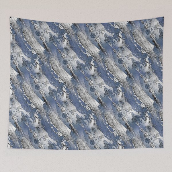 Item preview, Horizontal Gunge Abstract in Blue designed and sold by Artistestella.