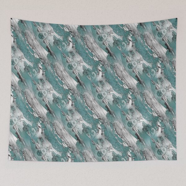 Item preview, Horizontal Gunge Abstract in Aqua designed and sold by Artistestella.