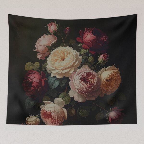 Item preview, Vintage Rose Bouquet Dark Floral Painting designed and sold by Rutvain.