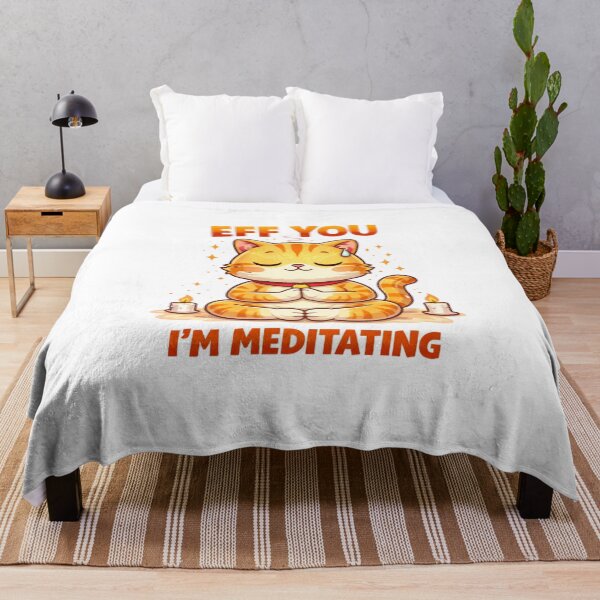 Item preview, Funny Meditating Cat Relax Meme Cartoon Design designed and sold by Wolf Creator.
