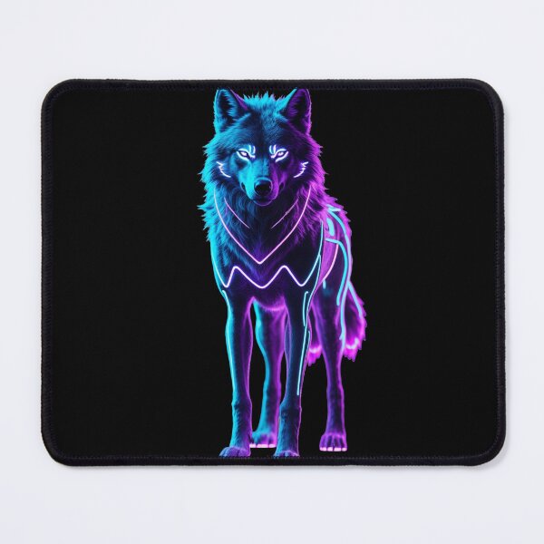Item preview, Futuristic Neon Wolf Cyberpunk Style designed and sold by PaulyTechStudio.