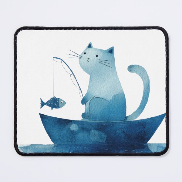 Item preview, Cat fishing in a small boat designed and sold by anytka.