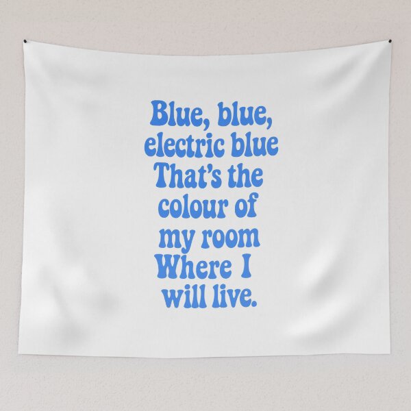 Item preview, Blue Blue Electric Blue Typography – Minimalist Lyric Design Inspired by Sound and Vision by David Bowie – Retro Music Aesthetic designed and sold by Donsean22.