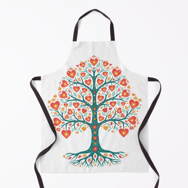 Item preview, Bright Flourishing Folk Art Tree of Life with Decorative Love Hearts – Scandinavian Folk Art Fusion by heidiannemorris © designed and sold by FOLK ART FUSION by heidiannemorris.