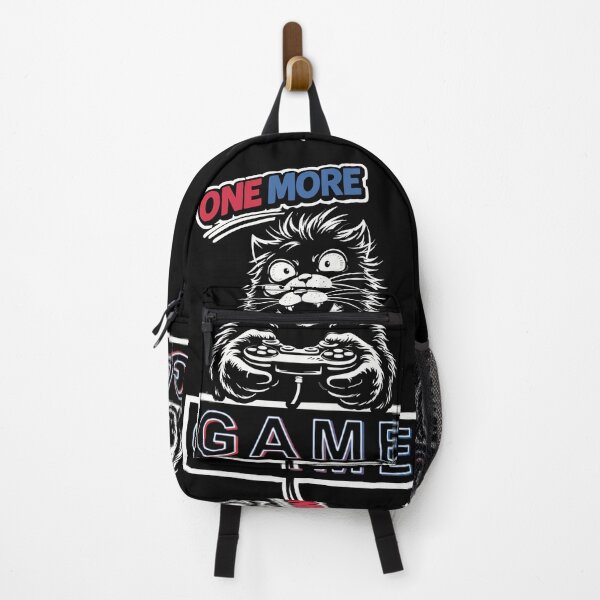 Item preview, One More Game Neon Gamer Cat Funny Gaming Meme RGB Gaming Aesthetic Video Game Cat Design designed and sold by MonNoir.