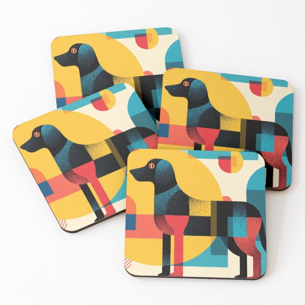 Item preview, Dog artwork with geometric shapes designed and sold by anytka.