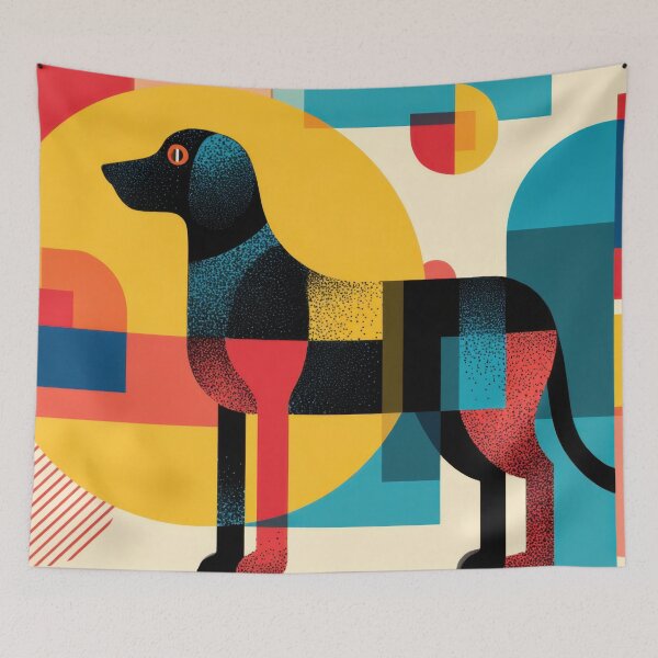 Item preview, Dog artwork with geometric shapes designed and sold by anytka.